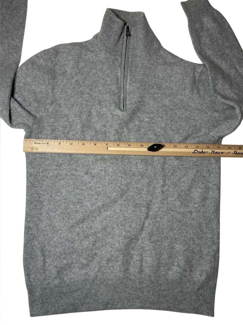J.Crew 100% Cashmere half-zip Gray sweater Size Medium